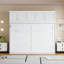 Grand lit escamotable mural avec armoires supérieures (blanc) (VIEUX SKU: LP006665AAK)