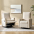 Fauteuil inclinable manuel pivotant 29,5 po avec housse lavable Keech (ensemble de 2)