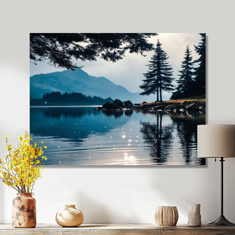 Morning Lake Calm In Vancouver - Vancouver, reproduction d'art sur toile, paysage urbain noir, H 12 po x l 20 po