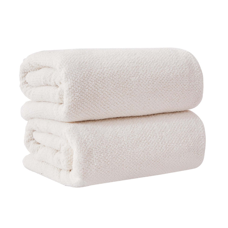 Drap de bain 100% coton texturé, Ivoire ivoire, Drap de bain - paquet de 2