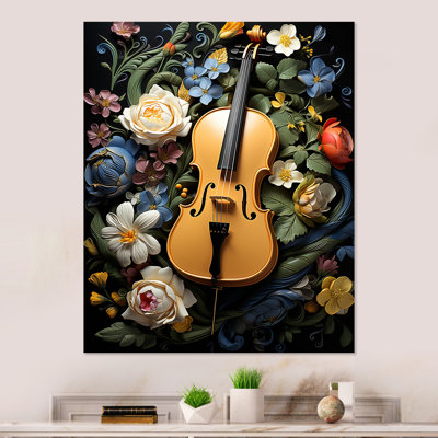 «Yellow Nature S Harmony Guitare», art mural en métal
