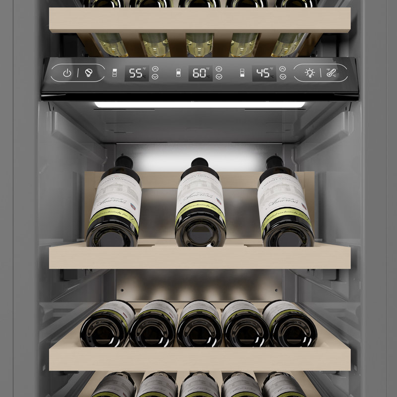 ZLINE 18 in. 9.0 cu. ft. Triple Zone 68 Bottle Panel Ready Left Hinge Column Wine Cooler, Right Handed
