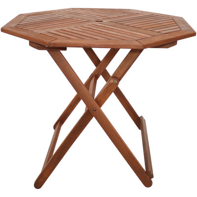 Revilla 35.5" Meranti Folding Octagon Outdoor Dining Table