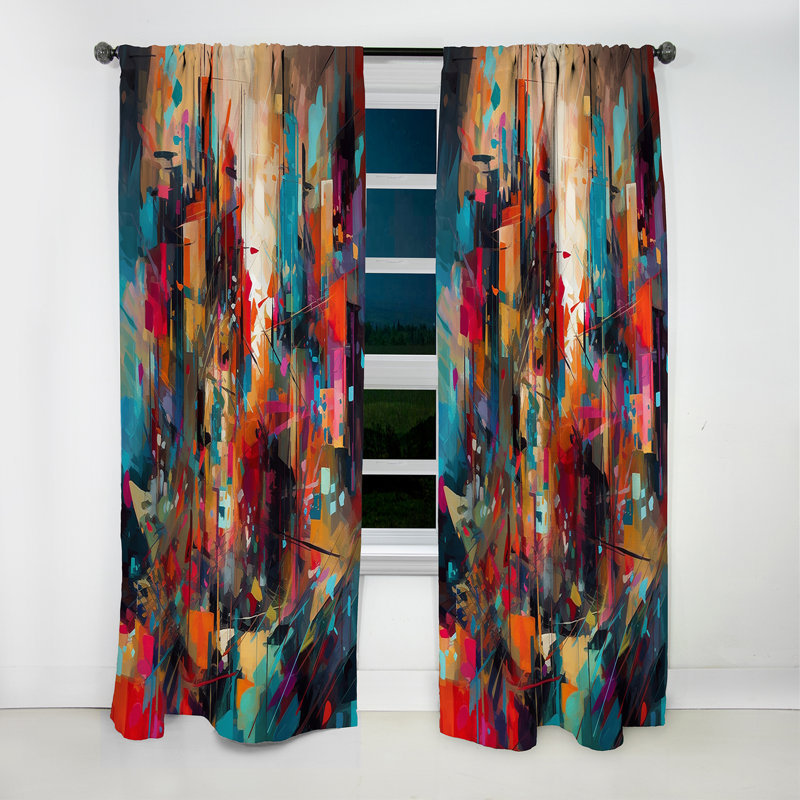 Exploring Abstracted Tranquility II - Abstract Geometric Blackout Curtain - 1 Panels, 52" W x 84" L