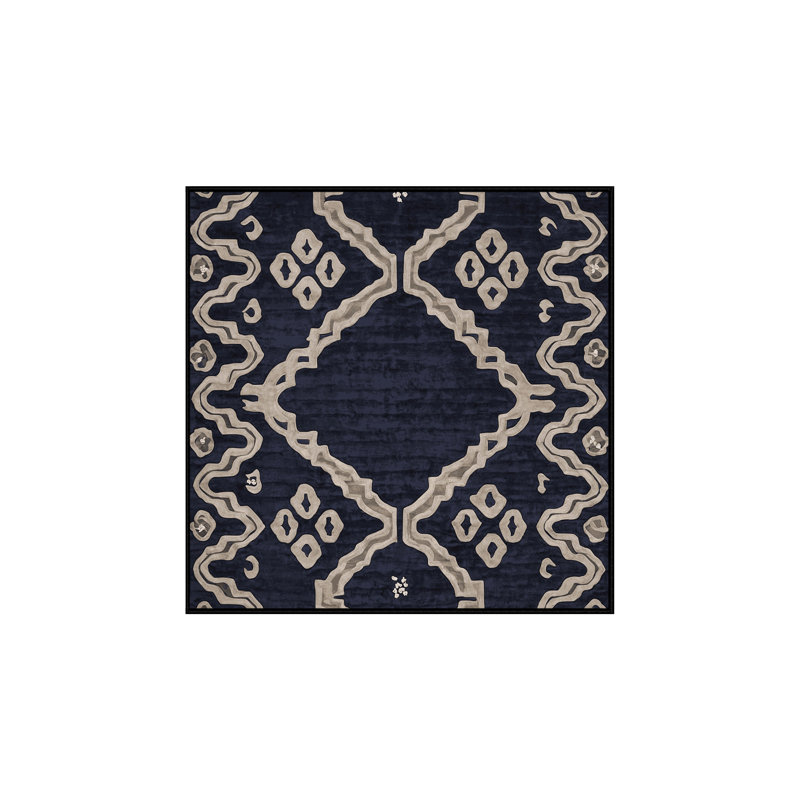 Machine Washable Gray Area Rug, Square 3'