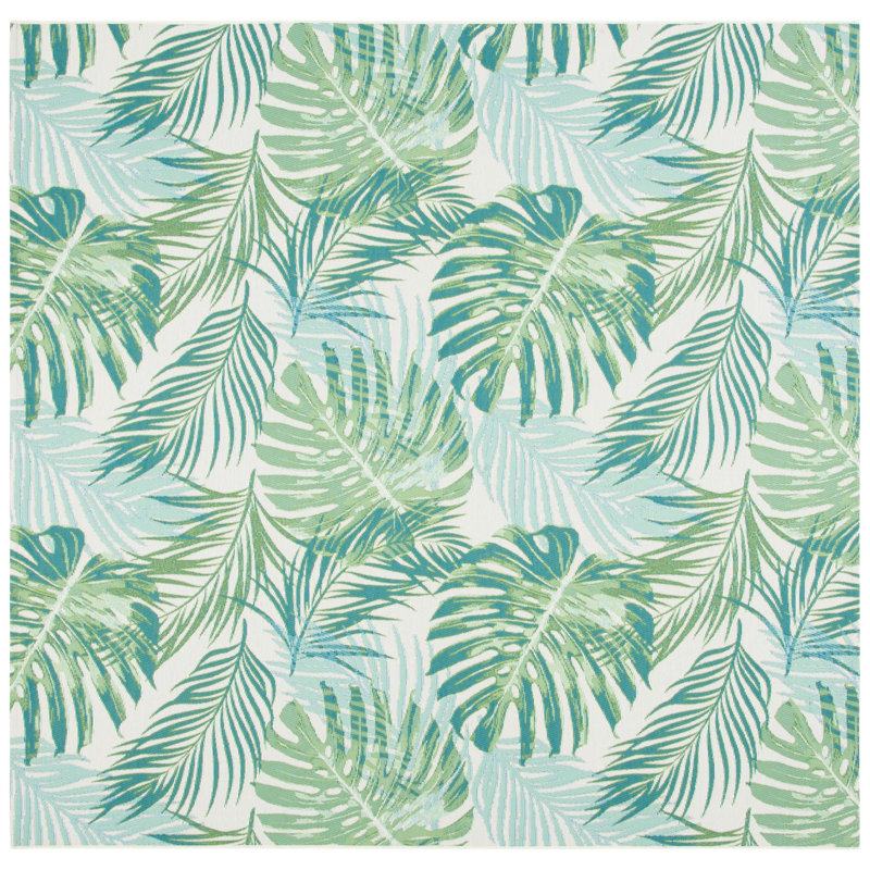 Ivanna 500 Performance Floral Indoor/Outdoor Area Rug, Square 6'6"
