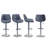 Modern Upholstered Faux Leather Swivel Adjustable Height Bar Stools Bar Stools with Footrest (Set of 4)-1248200288