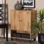 Armoire de rangement pour chaussures 8 paires avec finition en chêne Marialy, H 32,1 po x l 23,6 po x P 11,8 po-299724497