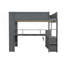 Lit mezzanine double pleine grandeur avec bureau, tablettes multiples, DEL et station de charge