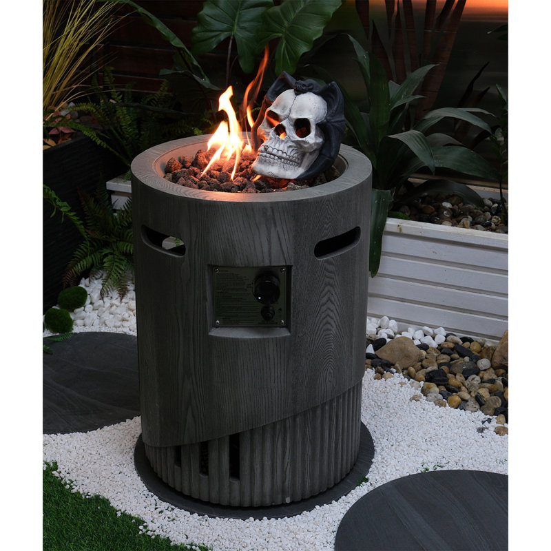 32000 BTU, CSA Certification Diameter 20 Inch Round Outdoor Gas Fire Pit,Contain 2.5Kg Lava Stone And Rainproof Cover,Magnesium Oxide Cultured Stone Surface Finished,, More Suitable For Outdoor Garden