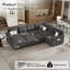 Canapé-lit d'angle en forme de U Ahn avec lit gigogne et méridienne de rangement pour salon, gris-240322789