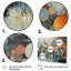 Illusions géométriques orange et bleues - Impressions encadrées géométriques abstraites-1879608103-1879608101