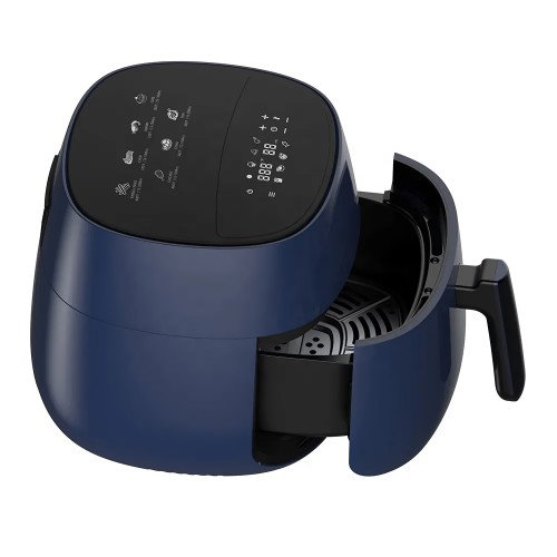 Friteuse 4 litres Intexca, 1400 W, 7 modes préréglés, écran tactile à DEL, panier antiadhésif, arrêt automatique, Marine