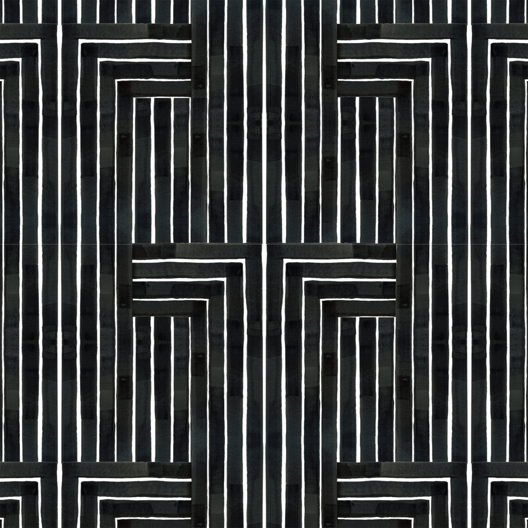 Organic Chiselled 10' L x 24" W Peel and Stick Wallpaper Roll Mitchell Black Application 