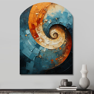 «Cindylou - Abstract Spirals», art mural asymétrique en métal, arche moderne