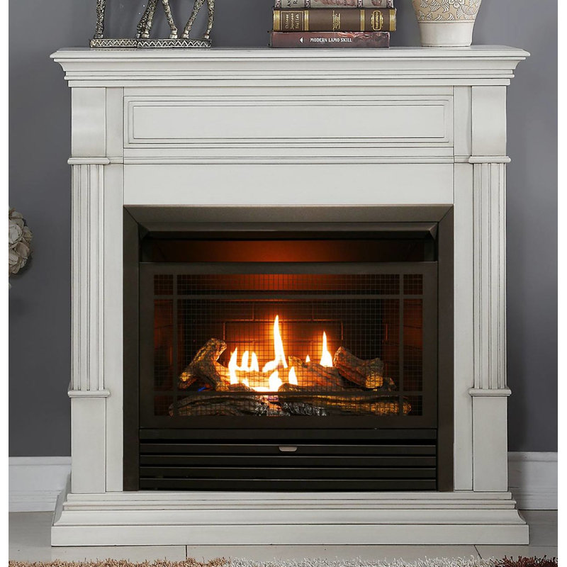 Zellmer 44'' W Ventless Fireplace, Antique White