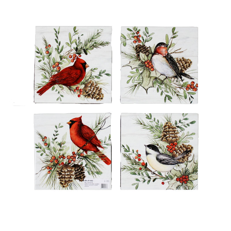 Ceramic Square 4 Piece Trivet Set