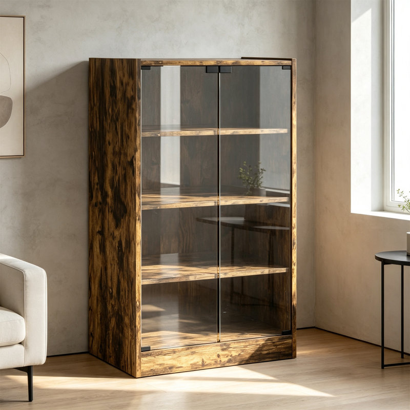 91cm H x 54cm W Bookcase, Rustic Brown