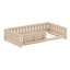 Lit plateforme simple en bois massif avec garde-corps et tablettes de rangement pour enfants, naturel-1708667627-1708667624