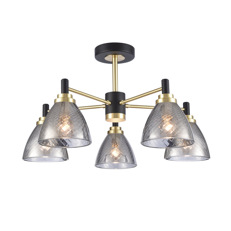 Sorcim Flush Mount, Black/Brass