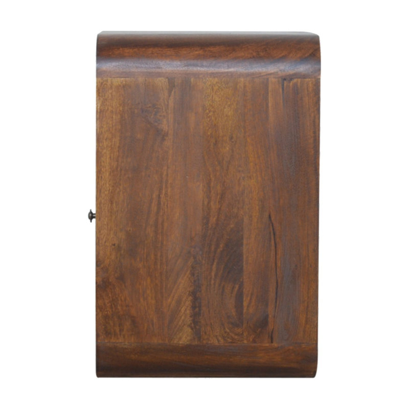 Table de chevet 22 po en bois massif brun à un tiroir