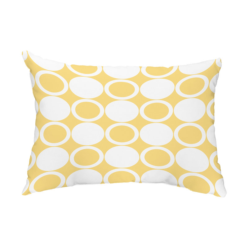 Housse de coussin d'extérieur et insert ModCircles, Jaune / Blanc