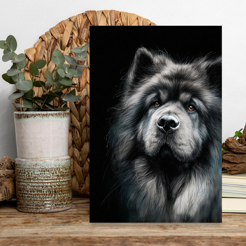 Chow Chow Dog, art mural contemporain, H 18 po x l 12 po