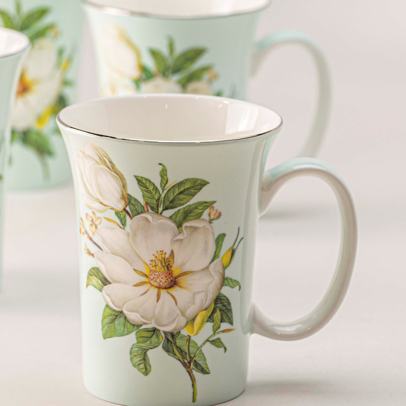 Grande tasse à café en porcelaine magnolia 
