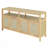 Bohemian Style Rattan Buffet Storage Cabinet With Solid Wood Frame, Sideboard With 3-Position Adjustable Shelves For Living & Dining Rooms, No-Handle Push-To-Open Design-1584466751