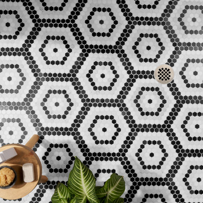 Carreau de mosaïque en marbre l 10,23 po x L 11,53 po Hyperion