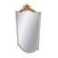 Miroir mural arqué 24 x 1,6 x 37,4 po avec cadre délavé et couronne florale dorée
