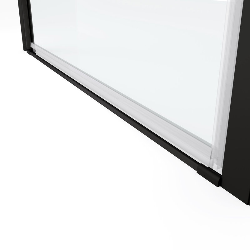 Matted Black Universal Pivot Shower Door - 1/4" Tempered Glass, 1 3/8" Adjustable, Stable System, Leak, Easy To Up Door, Clear 36000 Times Functionality Test, Install Method