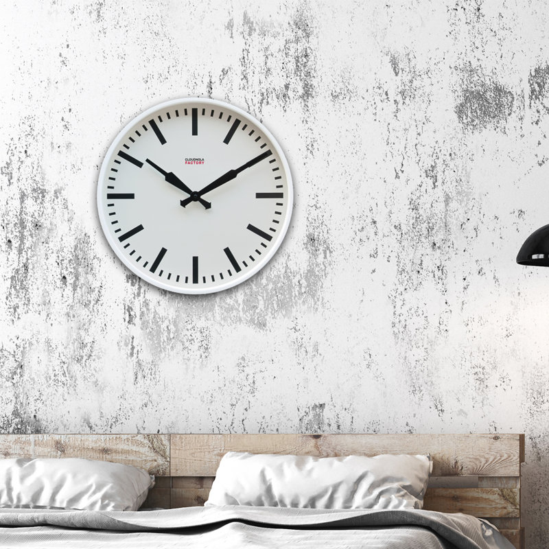Metal Wall Clock, White