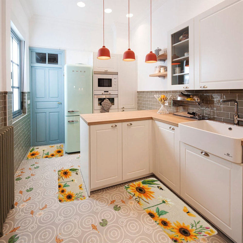 Tapis de cuisine, porche et salle de bain 3 pièces Sunflower Bee