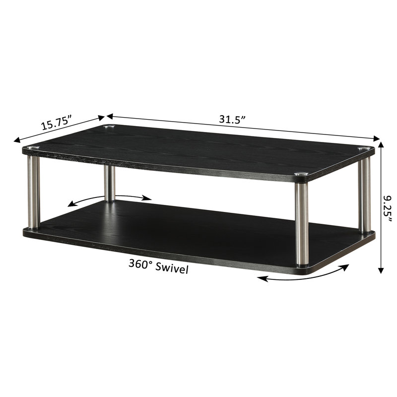 Edwin 31.50" Double Tier Swivel Riser for TVs up to 37", Black