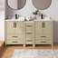 Ensemble de meuble-lavabo simple autoportant 48 po avec plateau en granit blanc Aura-365611734