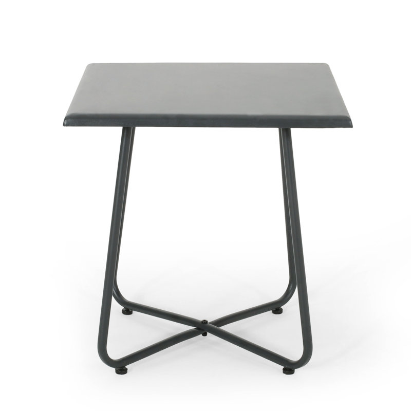Grey 18.74" End Table With A Steel Construction And Complementing Color Side Iron Modern Appeal, Gray
