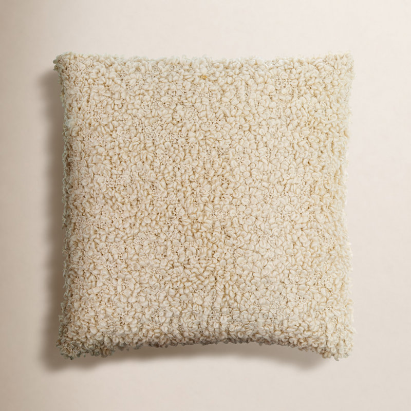 Anella Polyester Throw Square Pillow Cover, 20"H x 20"W, Polyester/Polyfill, Rust