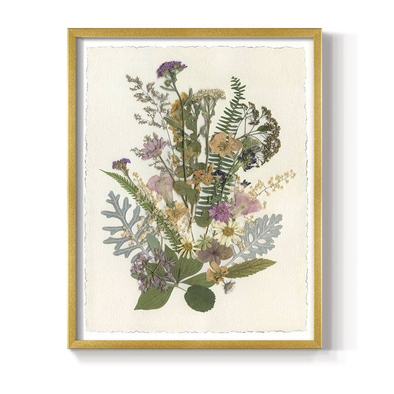Organic Bouquet I, reproduction encadrée - bois massif, H 11 po x l 9 po, Doré