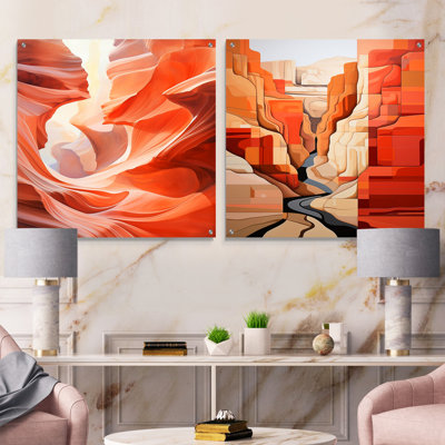 Canyon Antelope liquide Art II - ensemble d'art mural en verre acrylique Canyon