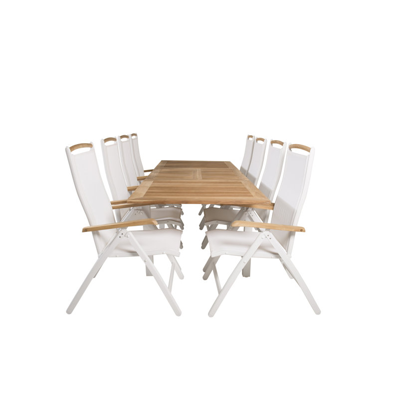 Navya 8 - Person Patio Dining Set with Extendable Rectangular Table