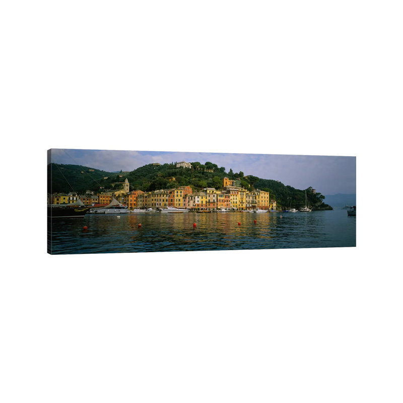 Shoreline Architecture, Portofino, Liguria, Italy by Panoramic Images - Wrapped Canvas Panoramic Gallery-Wrapped Canvas Giclée