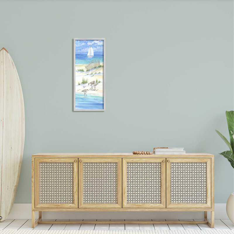 «Beachside Coastal Sandpiper Birds» par Paul Brent - impression sur bois, H 30 po x l 13 po x P 1,5 po