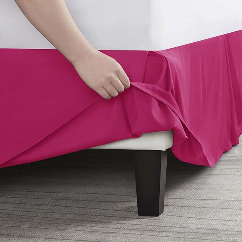 Luxury Pleated 14" Bed Skirt, Hot Pink, Full XL