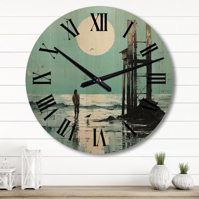 Horloge murale en bois massif Sliger