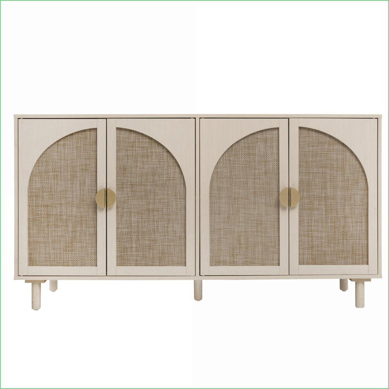 Armoire de rangement à 4 portes Cabinets | Traditionnel | Beige