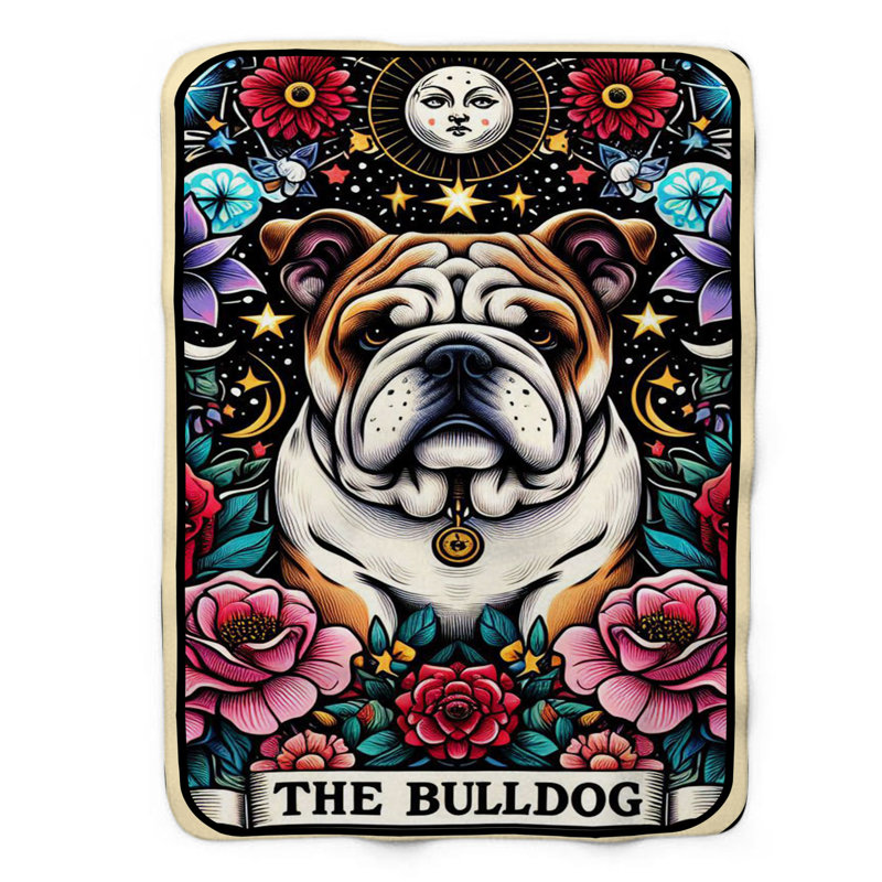 Carte de tarot Bulldog - 1 pièce Sherpa, L 60 po x L 80 po