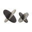 Ensemble de sculptures décoratives en bois et orbes en résine pour la décoration intérieure - Décoration moderne pour bureau ou salon - Ensemble de 2, 10 ", 7", noir et blanc