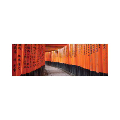 Red Torii Gates At The Fushimi Inari Taisha Shrine, Kyoto, Japan by Jan Becke - Wrapped Canvas Panoramic Print