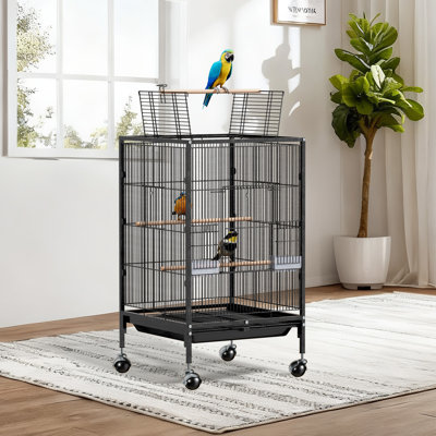 35in Wrought Iron Bird Cage With Open Top